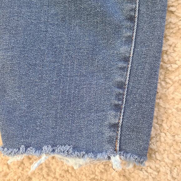 EVERLANE The Vintage Skinny Button Fly High Waist Raw Hem Ankle Jeans Women's 32 - Picture 7 of 12